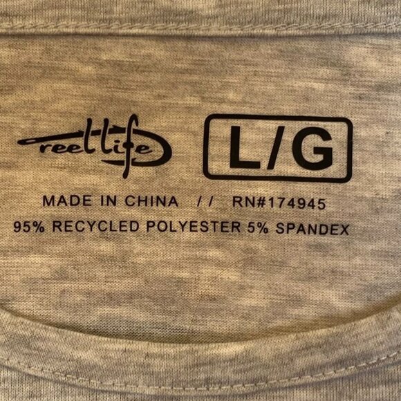 Reel Life Womens T-Shirts L/G Lot of Two Polyester & Spandex Heather Gray & Peac - Picture 3 of 13